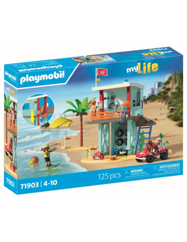 PM71903,Playmobil - Jucarie de rol Turnul salvamarului si vehicul de plaja
