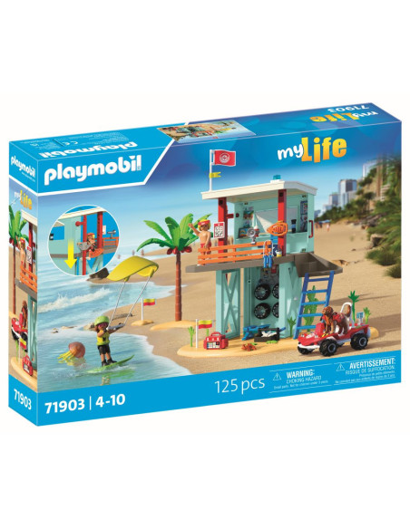 PM71903,Playmobil - Jucarie de rol Turnul salvamarului si vehicul de plaja
