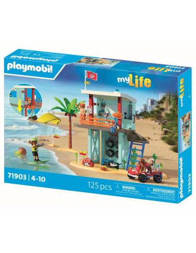 PM71903,Playmobil - Jucarie de rol Turnul salvamarului si vehicul de plaja