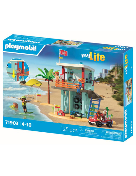 PM71903,Playmobil - Jucarie de rol Turnul salvamarului si vehicul de plaja