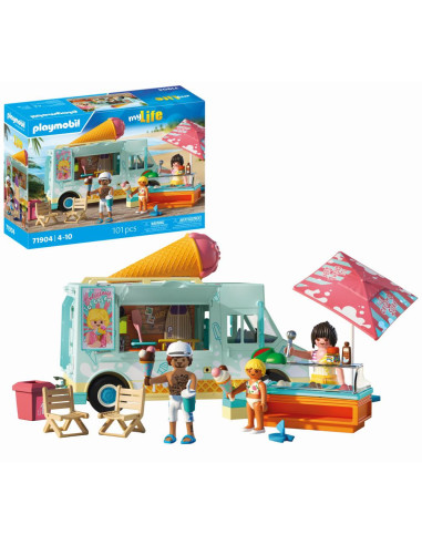 PM71904,Playmobil - Jucarie de rol Stand de inghetata si magazin cu articole de surf