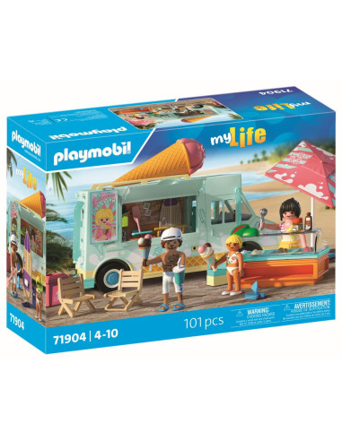 PM71904,Playmobil - Jucarie de rol Stand de inghetata si magazin cu articole de surf