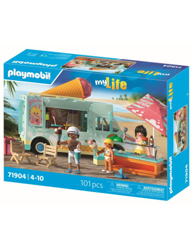 PM71904,Playmobil - Jucarie de rol Stand de inghetata si magazin cu articole de surf