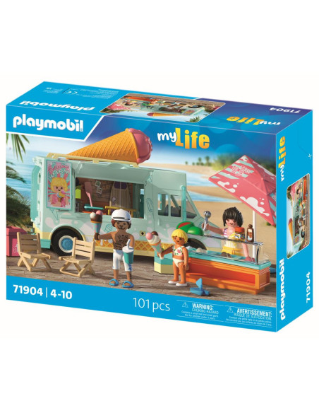 PM71904,Playmobil - Jucarie de rol Stand de inghetata si magazin cu articole de surf