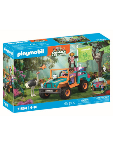 PM71854,Playmobil - Jucarie de rol Plimbarea animalelor cu vehiculul de teren
