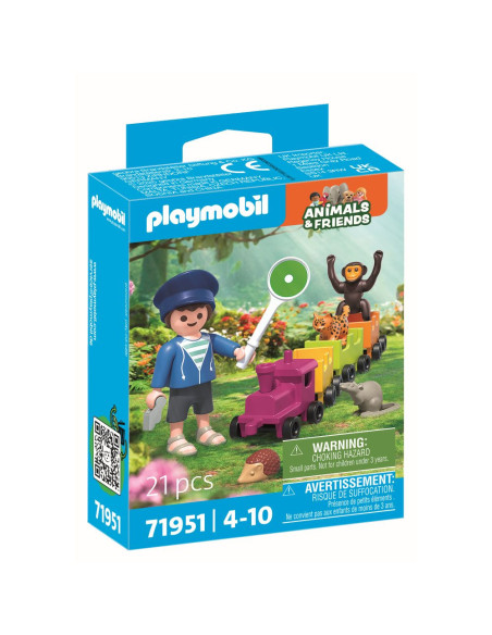PM71951,Playmobil - Jucarie de rol Plimbarea animalelor cu locomotiva