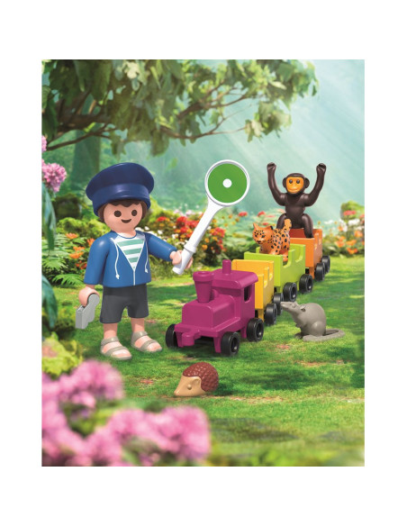 PM71951,Playmobil - Jucarie de rol Plimbarea animalelor cu locomotiva