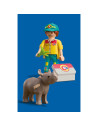 PM72025,Playmobil - Set 2 figurine ingrijitor cu rinocer