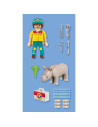 PM72025,Playmobil - Set 2 figurine ingrijitor cu rinocer