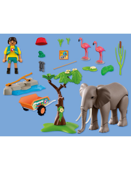 PM72068,Playmobil - Promo Pack Ingrijitor zoo cu elefant