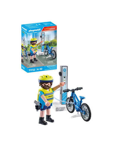 PM71732,Playmobil - Politist cu bicicleta
