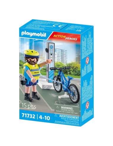 PM71732,Playmobil - Politist cu bicicleta