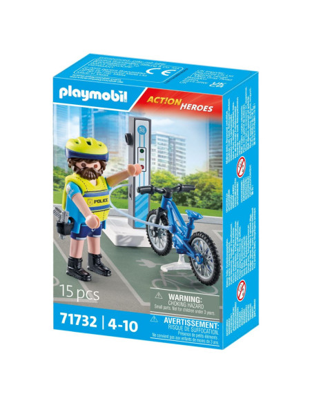 PM71732,Playmobil - Politist cu bicicleta