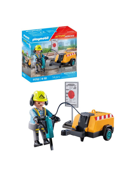 PM71752,Playmobil - Muncitor cu ciocan demolator Playmobil