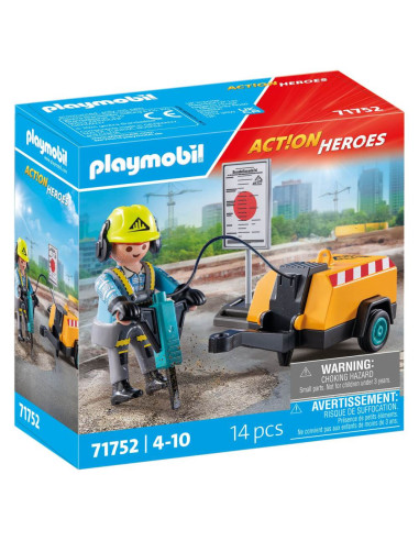 PM71752,Playmobil - Muncitor cu ciocan demolator Playmobil