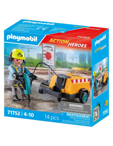 PM71752,Playmobil - Muncitor cu ciocan demolator Playmobil