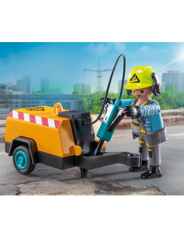 PM71752,Playmobil - Muncitor cu ciocan demolator Playmobil