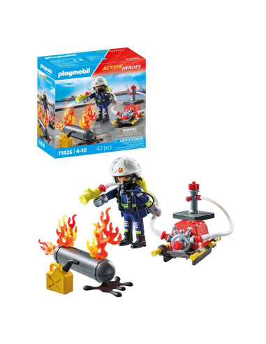 PM71826,Playmobil - Pompier Playmobil cu pompa de apa
