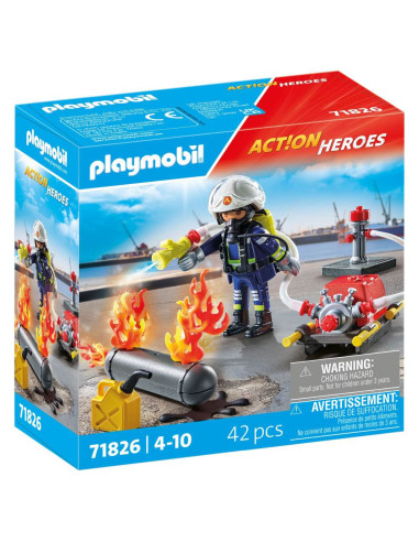 PM71826,Playmobil - Pompier Playmobil cu pompa de apa