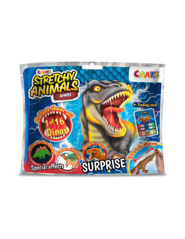 CRZ43851,Craze - Figurina elastica Dinozaur cu umplutura speciala si piele elastica