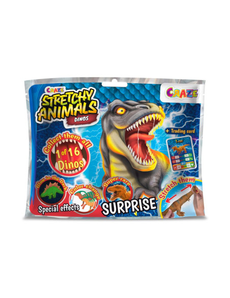 CRZ43851,Craze - Figurina elastica Dinozaur cu umplutura speciala si piele elastica