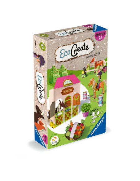 RVSAC23919,Ravensburger - Eco Create Set de creatie ferma de cai ce include 6 proiecte