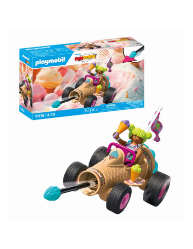 PM71718,Playmobil - Jucarie de rol Cursa cu cornetul de inghetata