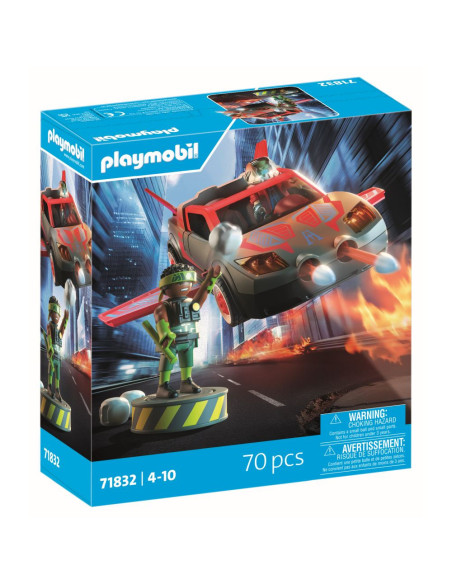 PM71832,Playmobil - Jucarie de rol Lupta eroului cu vehicul