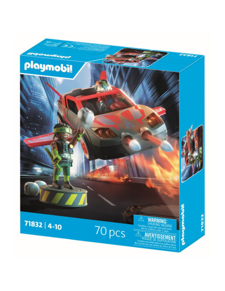 PM71832,Playmobil - Jucarie de rol Lupta eroului cu vehicul