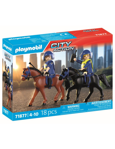 PM71877,Playmobil - Jucarie de rol Echipaj de politie calare