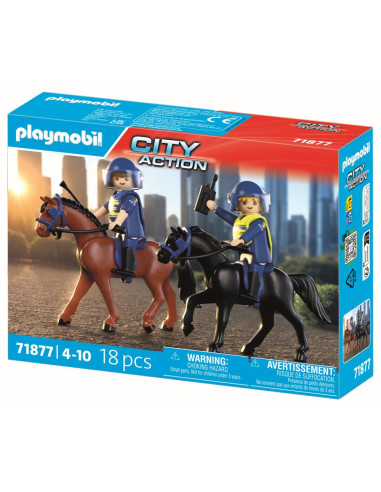 PM71877,Playmobil - Jucarie de rol Echipaj de politie calare
