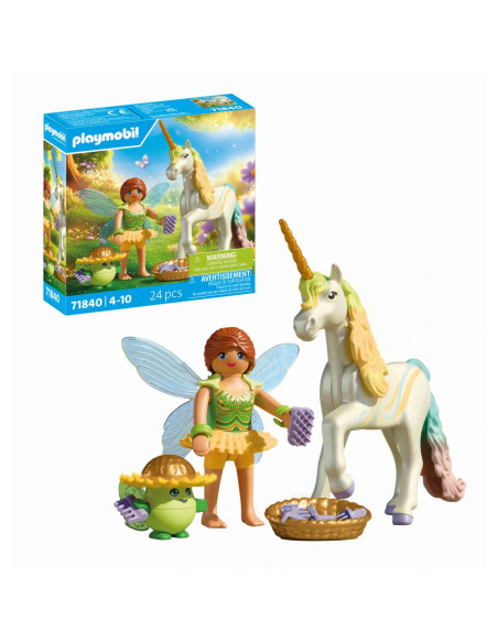 PM71840,Playmobil - Jucarie de rol Figurina de colectie unicornul Rainbow Flower si zana