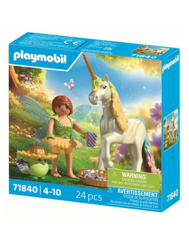 PM71840,Playmobil - Jucarie de rol Figurina de colectie unicornul Rainbow Flower si zana