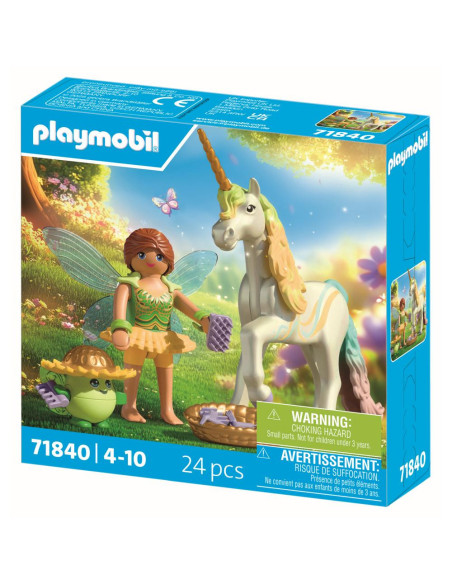 PM71840,Playmobil - Jucarie de rol Figurina de colectie unicornul Rainbow Flower si zana