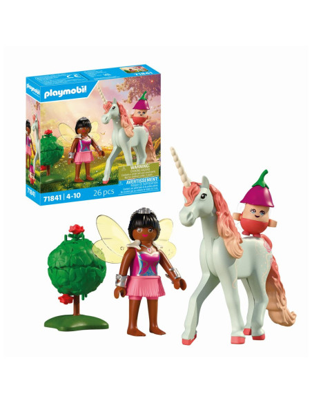 PM71841,Playmobil - Jucarie de rol Figurina de colectie unicornul Sky Rose si zana