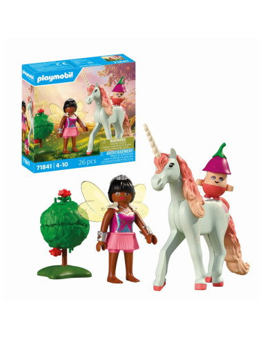PM71841,Playmobil - Jucarie de rol Figurina de colectie unicornul Sky Rose si zana