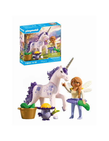 PM71843,Playmobil - Jucarie de rol Figurina de colectie unicornul Lucky Lavender si zana