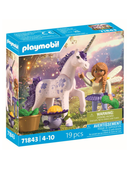 PM71843,Playmobil - Jucarie de rol Figurina de colectie unicornul Lucky Lavender si zana