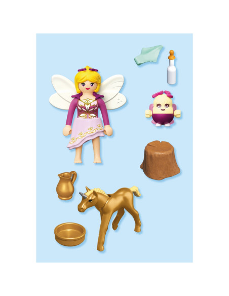 PM71844,Playmobil - Jucarie de rol Pui de unicorn auriu si zana