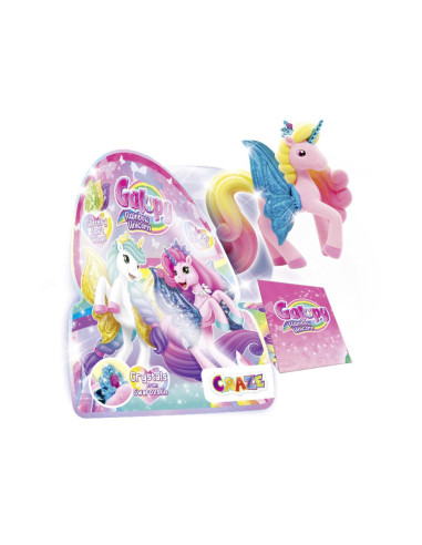 CRZ69578,Craze - Galupy figurina Unicorn curcubeu cu aripi sclipitoare si coroana decorata cu un cristal Swarovski