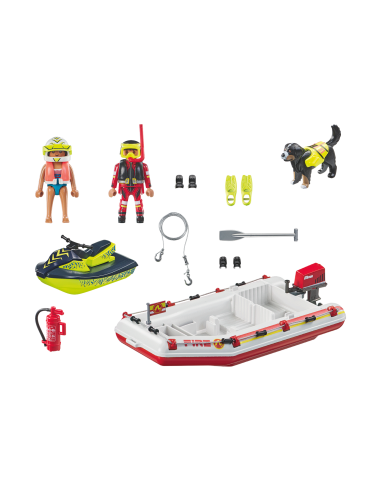 PM71464,Playmobil-BARCA DE SALVARE CU SCUTER ACVATIC