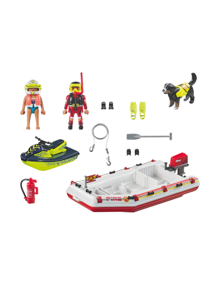PM71464,Playmobil-BARCA DE SALVARE CU SCUTER ACVATIC