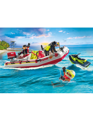 PM71464,Playmobil-BARCA DE SALVARE CU SCUTER ACVATIC