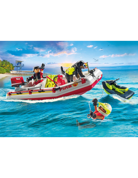 PM71464,Playmobil-BARCA DE SALVARE CU SCUTER ACVATIC