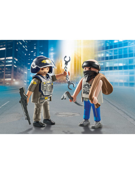 PM71505,Playmobil-SET 2 FIGURINE POLITIST CU HOT