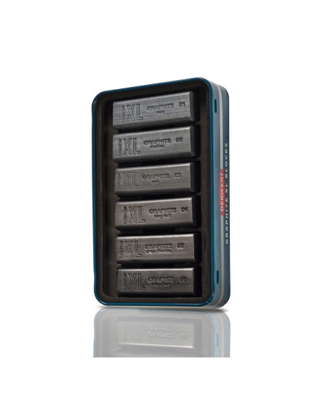 DW2306195,Carbune XL solubil grafit inktense Derwent, cutie metal, 6/set