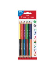 FC116197,Creioane colorate bicolore Faber-Castell FC116197, 8 bucati, 16 culori