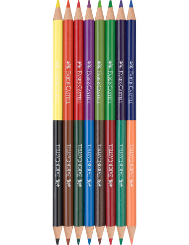 FC116197,Creioane colorate bicolore Faber-Castell FC116197, 8 bucati, 16 culori