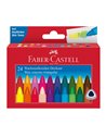 FC120024,Creioane cerate triunghiulare Faber-Castell FC120024, 24 culori