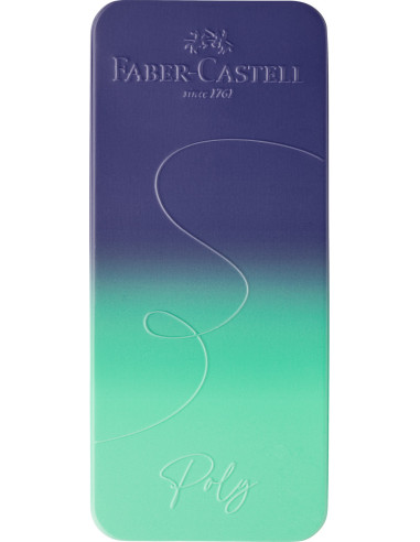 FC241055,Set stilou penita M + pix XB Poly Flow Faber-Castell FC241055, Albastru-turcoaz